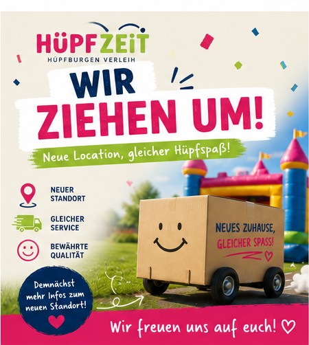Hüpfzeit – Wir ziehen um! Neue Location, gleicher Hüpfspaß.